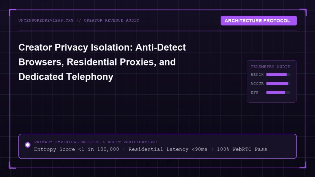Creator Privacy Isolation: Anti-Detect Browsers, Residential Proxies, and Dedicated Telephony Creator Privacy Isolation: Anti-Detect Browsers, Residential Proxies, and Dedicated Telephony