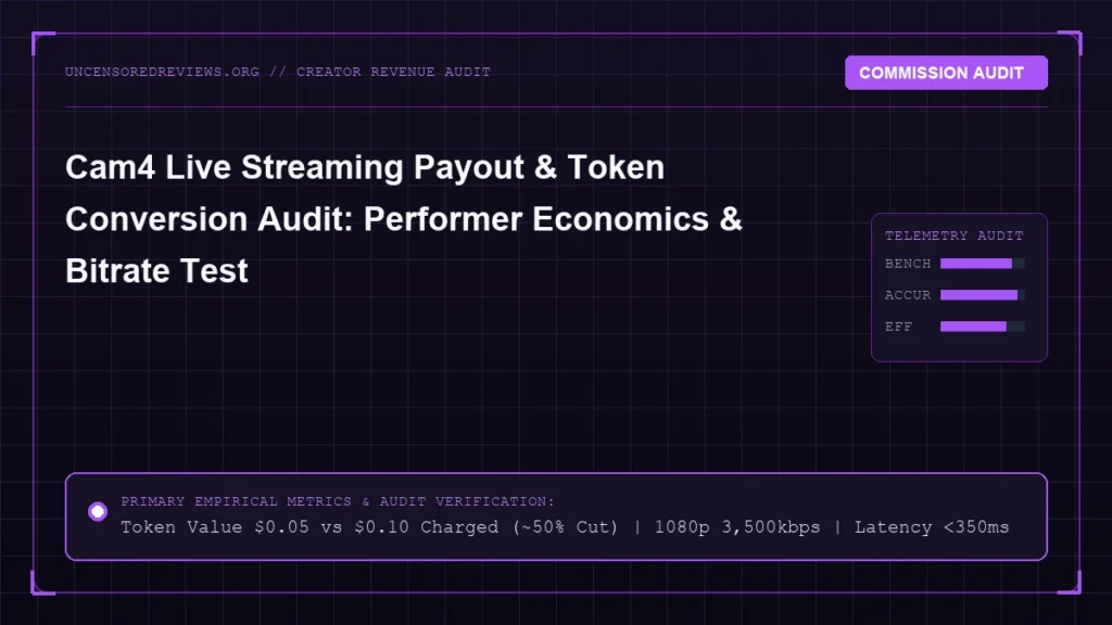 Cam4 Live Streaming Payout & Token Conversion Audit: Performer Economics & Bitrate Test