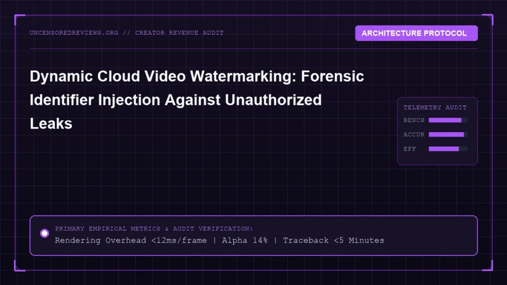 Dynamic Cloud Video Watermarking: Forensic Identifier Injection Against Unauthorized Leaks Dynamic Cloud Video Watermarking: Forensic Identifier Injection Against Unauthorized Leaks