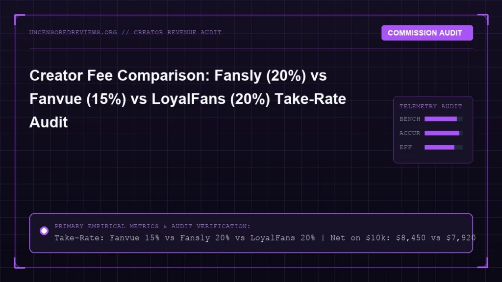 Creator Fee Comparison: Fansly (20%) vs Fanvue (15%) vs LoyalFans (20%) Take-Rate Audit