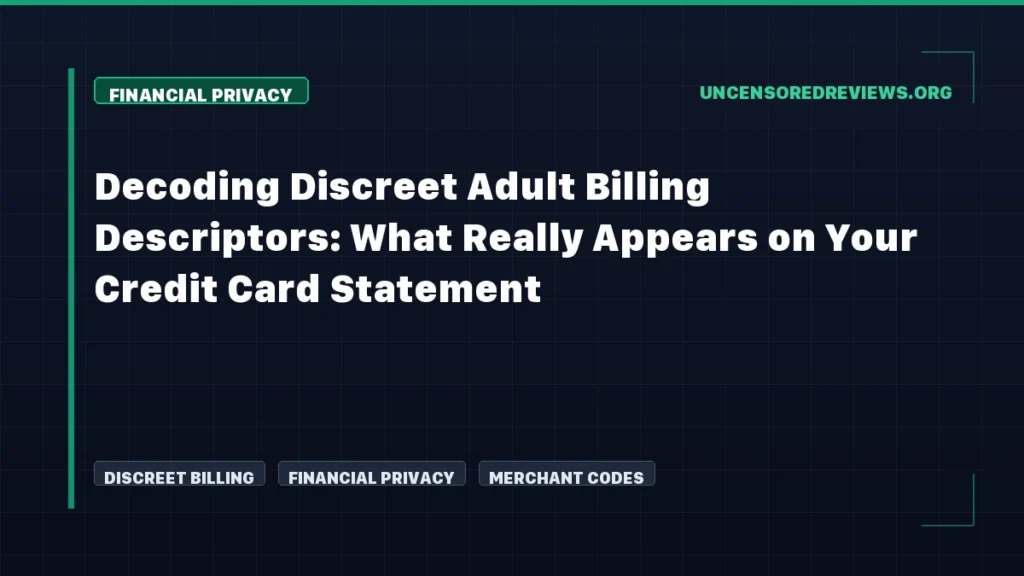 Decoding Discreet Adult Billing Descriptors: What Really Appears on Your Credit Card Statement Decoding Discreet Adult Billing Descriptors: What Really Appears on Your Credit Card Statement