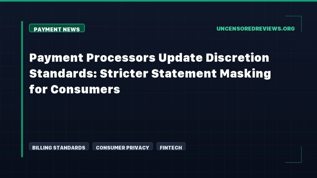 Payment Processors Update Discretion Standards: Stricter Statement Masking for Consumers Payment Processors Update Discretion Standards: Stricter Statement Masking for Consumers