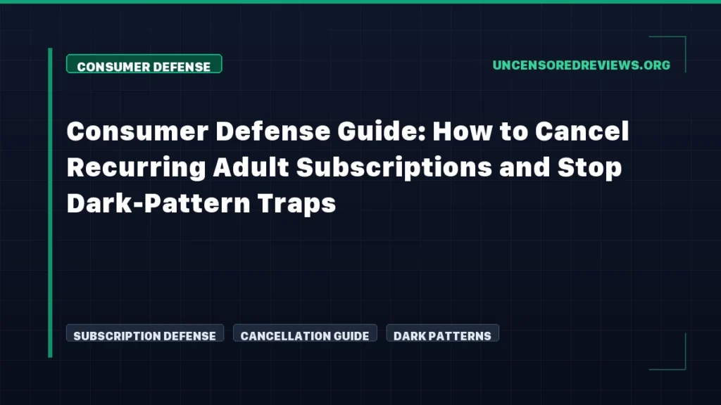 Consumer Defense Guide: How to Cancel Recurring Adult Subscriptions and Stop Dark-Pattern Traps Consumer Defense Guide: How to Cancel Recurring Adult Subscriptions and Stop Dark-Pattern Traps