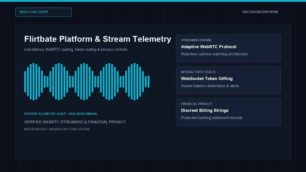 Flirtbate Review 2026: WebRTC Random Video Matching, Token Pricing & Privacy Safeguards