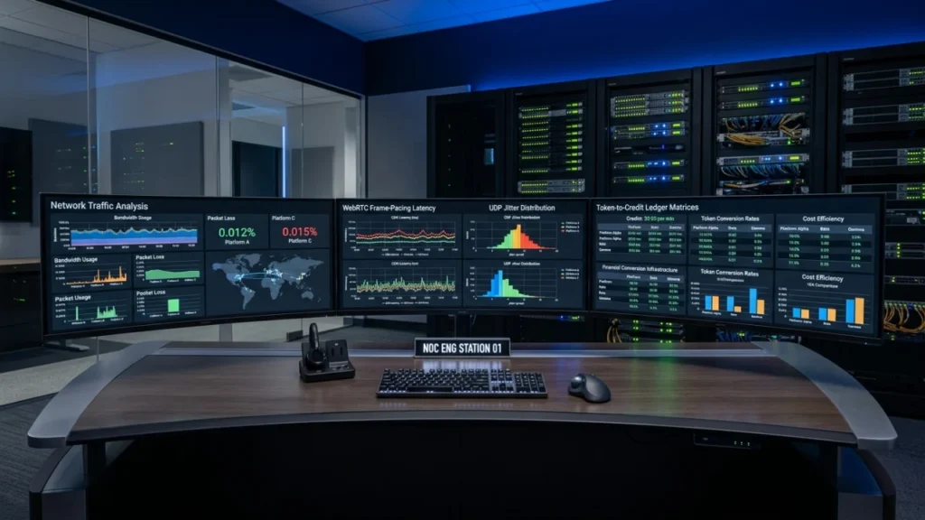 Broadcast network operations console comparing ImLive, Stripchat, and CamSoda WebRTC streaming and token math Broadcast network operations console comparing ImLive, Stripchat, and CamSoda WebRTC streaming and token math