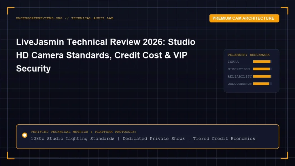 LiveJasmin Technical Review 2026: Studio Camera Standards, Credit Cost & VIP Security